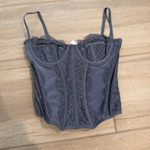 Urban Outfitters Dark Gray Lace Bustier Cami